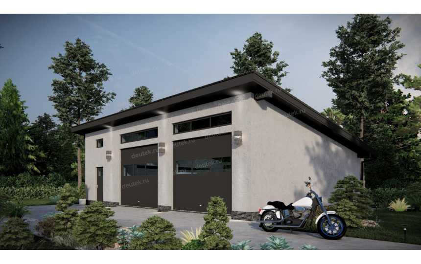 Проект двухместного гаража в стиле минимализм - P242-3