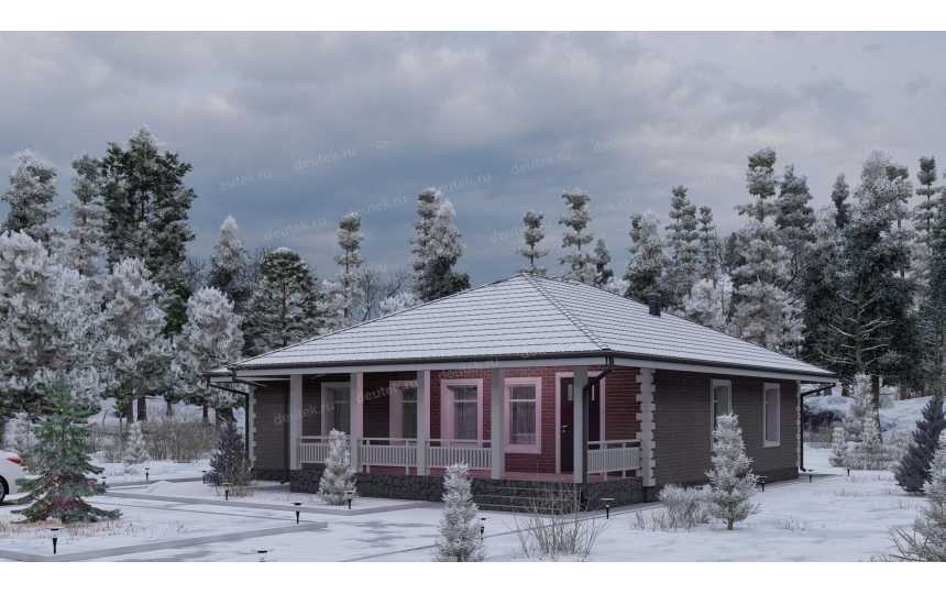 Проект жилого одноэтажного дома с размерами 8 м на 11 м - P244