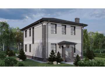 Проект узкого двухэтажного дома с четырьмя спальнями - P231