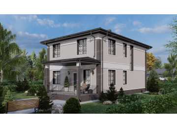 Проект узкого двухэтажного дома с четырьмя спальнями - P231