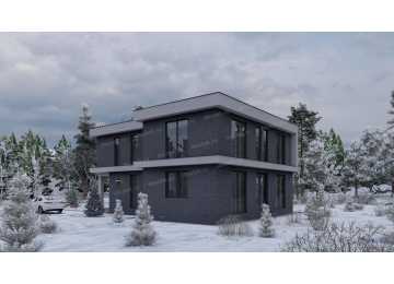 Проект жилого двухэтажного дома в стиле минимализм - P246