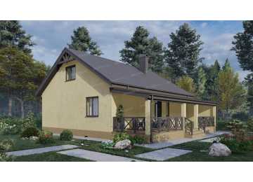 Проект жилого двухэтажного дома с мансардным этажом - P248