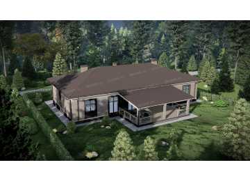 Проект одноэтажного дуплекса с площадью до 250 кв м - P250