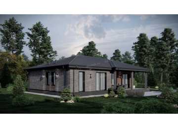 Проект жилого одноэтажного дома с размерами 15 м на 11 м - P254
