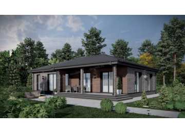 Проект жилого одноэтажного дома с размерами 15 м на 11 м - P254