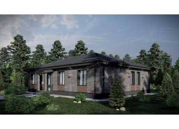 Проект жилого одноэтажного дома с размерами 15 м на 11 м - P254