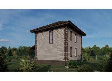 Проект квадратного двухэтажного дома с площадью до 100 кв м - P247