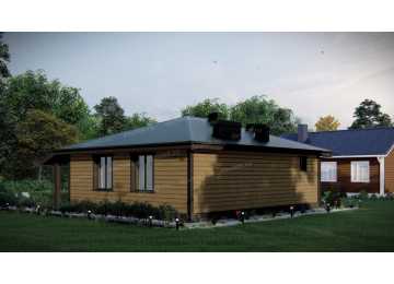 Проект бани с парной и зоной барбекю с размерами 11 м на 11 м - P258-1