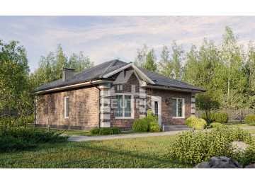 Проект жилого одноэтажного дома с размерами 9 м на 13 м и площадью до 100 кв м - LK-170