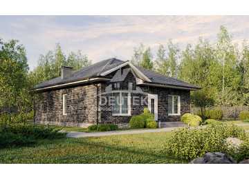 Проект жилого одноэтажного дома из газобетонных блоков - LK-261