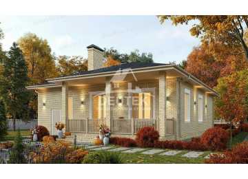 Проект загородного одноэтажного дома с одноместным гаражом - LK-366