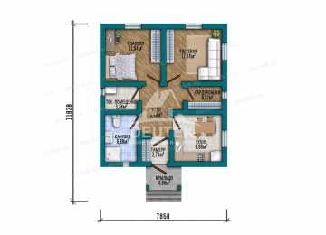 Проект дачного одноэтажного дома с площадью до 100 кв м - LK-367