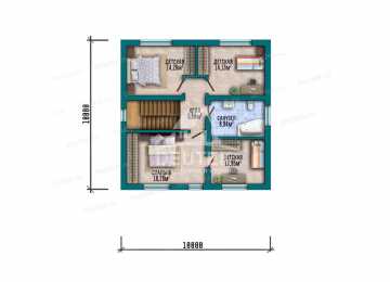 Проект дачного двухэтажного дома из газобетона - LK-370