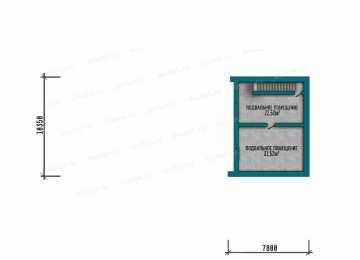 Проект узкого одноэтажного дома с двухместным гаражом - LK-377