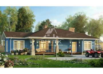 Проект узкого одноэтажного дома в европейском стиле - LK-383