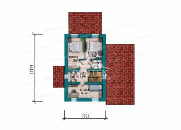 Проект дачного двухэтажного дома с одноместным гаражом - LK-388