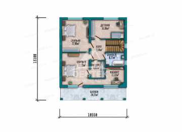Проект стильного двухэтажного дома с большими окнами - LK-389