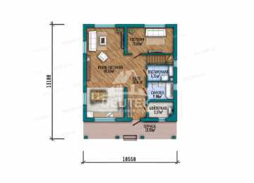 Проект стильного двухэтажного дома с большими окнами - LK-389