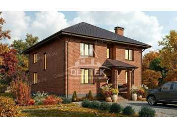 Проект узкого двухэтажного дома с кабинетом - LK-473