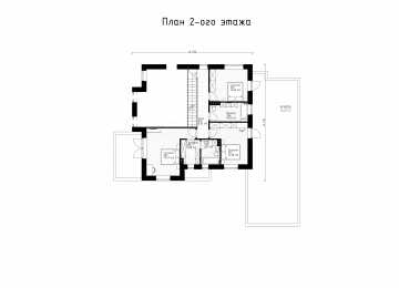 Проект жилого двухэтажного дома с большими окнами - P276