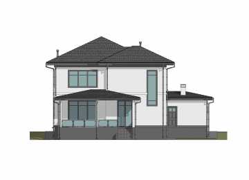 Проект жилого двухэтажного дома с одноместным гаражом - P280