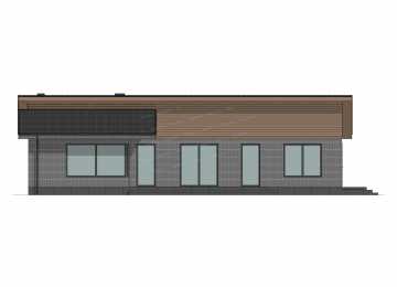 Проект углового одноэтажного дома в современном стиле - P292