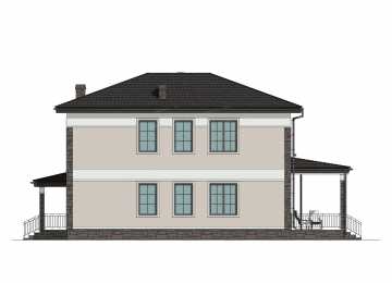 Проект узкого двухэтажного дома с четырьмя спальнями - P231