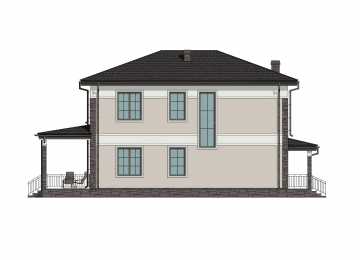 Проект узкого двухэтажного дома с четырьмя спальнями - P231