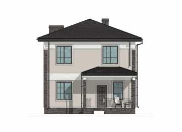 Проект узкого двухэтажного дома с четырьмя спальнями - P231