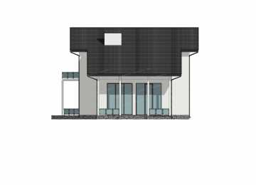 Проект узкого двухэтажного дома со вторым светом и большими окнами - P242-1