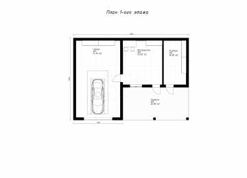 Проект одноместного гаража с мастерской и хозблоком - P243