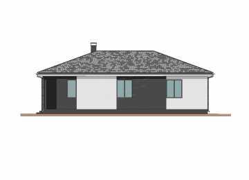 Проект узкого одноэтажного дома в стиле минимализм - P252