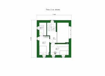 Проект квадратного двухэтажного дома с площадью до 100 кв м - P247