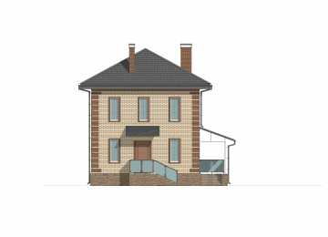 Проект квадратного двухэтажного дома с площадью до 100 кв м - P247