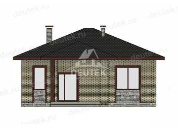 Проект квадратного одноэтажного дома из газобетонного блока - LK-365