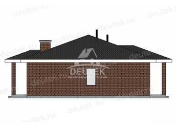 Проект квадратного одноэтажного дома с террасой - LK-368