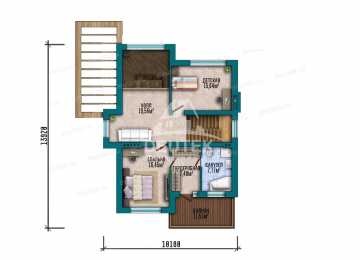 Проект стильного двухэтажного дома с двухместным гаражом - LK-374