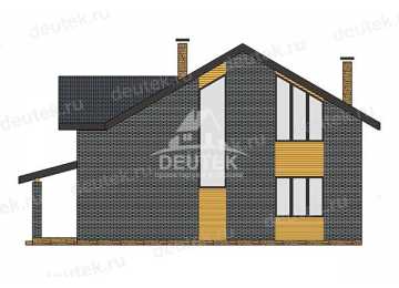 Проект загородного двухэтажного дома с большими окнами - LK-386