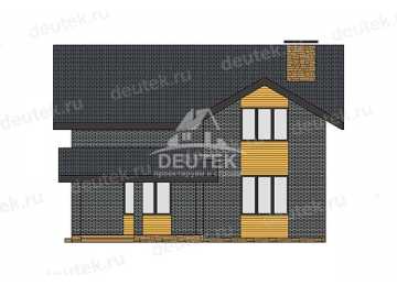 Проект загородного двухэтажного дома с большими окнами - LK-386