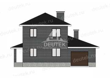 Проект дачного двухэтажного дома с одноместным гаражом - LK-388