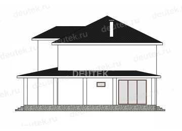 Проект дачного двухэтажного дома с одноместным гаражом - LK-390
