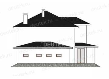 Проект дачного двухэтажного дома с одноместным гаражом - LK-390