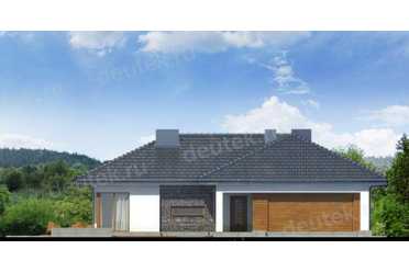 Проект европейского дома с одноместным гаражом 16 на 17 метров DTA100116