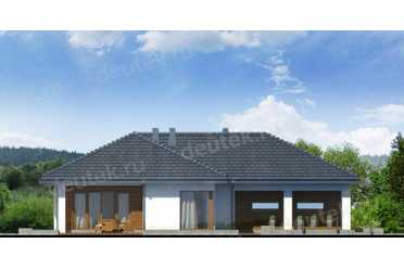 Проект европейского дома с одноместным гаражом 16 на 17 метров DTA100116