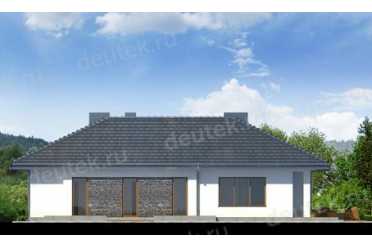 Проект европейского одноэтажного дома с двухместным гаражом, чердаком и камином 16 на 18 м - DTA100045 DTS100045