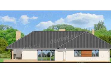 Проект одноэтажного дома из керамаблоков с двухместным гаражом DTV100021